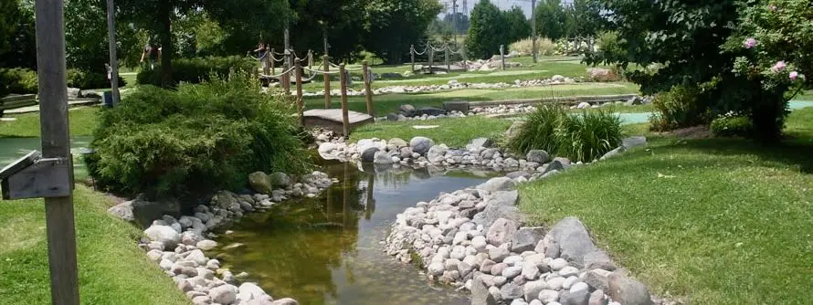 Creek running through Mini Golf Gardens course